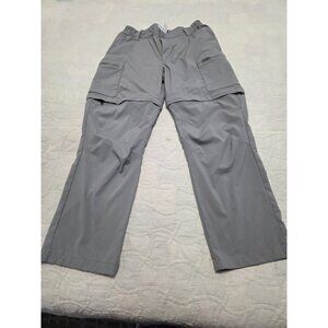 L.L.Bean Pants Womens M Petite Gray Convertible Hiking Zip Pocket Nylon Stretch